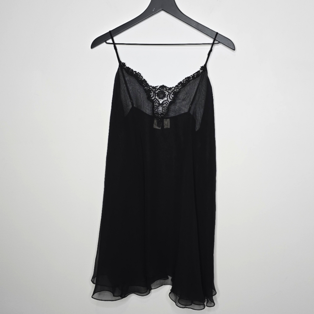 Victoria's Secret Vintage Gold Crown Label Sheer Babydoll Negligee Size Large